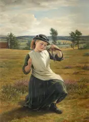 A simple Child by William Gale, Oil on board, sold Aug 2021