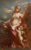 L'amour désarmé Oil by Jean-Baptiste Carpeaux, Oil on panel, sold Aug 2021