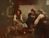 Bavarians in an interior Signed A Collin by André Collin, Oil on panel, offered Aug 2021