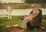 If she will not when she may Signed A by Alfred Charles Havell, Oil on panel, sold Aug 2021