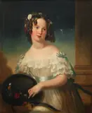 A Girl with Flowers Signed by Charles Grant, Oil on canvas, offered Aug 2021
