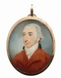 Portrait miniature of a gentleman by John Barry, watercolor, sold Aug 2021