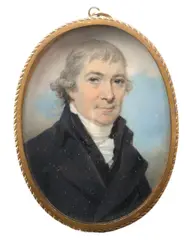 Portrait miniature of a gentleman by Thomas Richmond, watercolor, sold Aug 2021