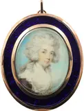 Portrait miniature of a lady by Philip Jean, watercolor, sold Aug 2021
