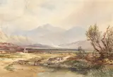 In the Highlands by Anthony Vandyke Copley Fielding Pows, Pencil and watercolour heightened with gum arabic and scratching out, sold Aug 2021
