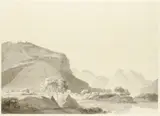 A view of Tatcul by Thomas Daniell, Pencil and grey wash, sold Aug 2021