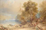 A view of Dartmouth Cove by Henry Gastineau, Pencil and watercolour, offered Aug 2021