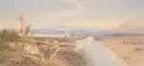 A view of Loch Awe with Kilchurn Castle in the distance Signed by Edward M. Richardson Anws, Watercolour heightened with white, offered Aug 2021