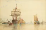 Leaving Shoreham by Frederick James Aldridge, watercolour and pencil, offered Aug 2021