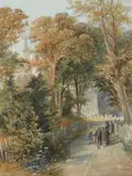 Sunday Morning Signed and dated W by William Hull, Pencil and watercolour, sold Aug 2021