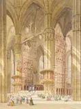 Interior of Milan Cathedral Signed and inscribed Cathedral of by Henry Thomas Schafer, Pencil and watercolour heightened with bodycolour, sold Aug 2021