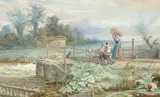 The little gleaners Signed and dated Walter Goodall 1863 by Walter Goodall, Watercolour heightened with white, offered Aug 2021