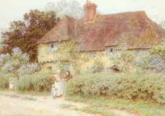 Old house at Westerham Signed H by Helen Allingham, Pencil and watercolour, sold Aug 2021