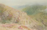 Heather clad hills by Albert Goodwin, 1879, Watercolour with scratching out, offered Aug 2021