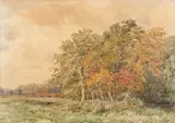 Beside the Leam Signed and dated T by Thomas Baker, Watercolour and pencil, sold Aug 2021
