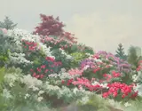 Rhododendrons Signed and dated A by Archibald Thorburn, Watercolour heightened with bodycolour, sold Aug 2021