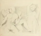 Study of figures on a frieze Pen and brown ink by John Flaxman Jr., Pen and brown ink, pencil, and grey wash, sold Aug 2021