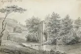 Bransill Castle by Thomas Hearne, Pen and black ink with grey wash, sold Aug 2021