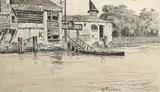 The Old Swan by Walter Greaves, Pencil, pen and ink and wash in black framing lines, sold Aug 2021