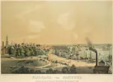 Panoramic view of Hamburg by Wilhelm Heuer, lithograph, sold Aug 2021