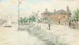 View of the Thames by Walter Greaves, Pencil and watercolour, sold Aug 2021