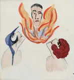 Apparition in Flames watercolout and by Dorte Clara Dodo Burgner, pencil on paper, sold May 2021