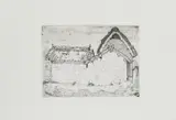 Japanese Farmhouse by Bernard Leach, 1912, etching on paper, sold May 2021