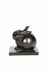 Lapin en Boule by Édouard-Marcel Sandoz, 1920, bronze, sold May 2021