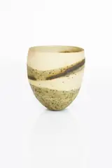 An early hand built stoneware vase by Jennifer Lee, photograph, sold May 2021
