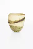 An early hand built stoneware vase by Jennifer Lee, photograph, sold May 2021