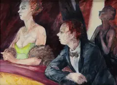 The Box Signed with initials S by Stephen Young, Oil on linen, offered May 2021