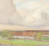 Thatched croft Signed DONALD H FLOYD by Donald Henry Floyd, Oil on canvas, sold May 2021