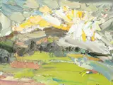 Sunburst by Veronica Gibson, Oil on board, sold May 2021