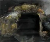 A dolmen at night Signed and dated Brian Graham 94 by Brian Graham, Acrylic on paper on board, sold May 2021