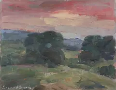 Sunset Three Signed Leonard Beard by Leonard Beard, Oil on board, sold May 2021