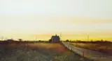 Country crossing Signed -LAURENCE ROCHE by Laurence Roche, Acrylic on paper, sold May 2021