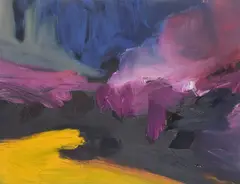 Untitled by Peter Daniels, Oil on paper, sold May 2021