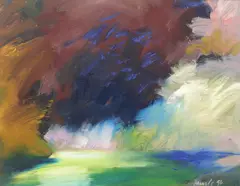 Nimbus Study - Garden Forms Signed and dated Daniels 96 by Peter Daniels, Oil on paper, sold May 2021