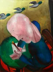 'Man with flying ducks' by Jock McFadyen, circa 1980, oil on board, sold Nov 2014
