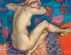 Female nude by Ken Symonds, oil on board, sold Nov 2014