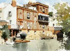 The Isis by John Yardley, watercolour over pencil, sold Nov 2014
