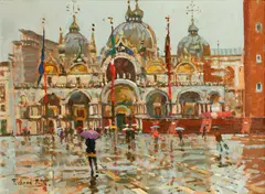 St. Marks, Venice by Richard Price, oil on board, sold Nov 2014