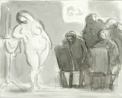 Life Class by Edward Ardizzone, watercolour, sold Nov 2014