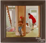 titled Caretaker by David Graeme Baker, oil on linen mounted on panel, sold Apr 2023