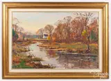 landscape Spring Reflections by Wayne Morrell, oil on board, sold Apr 2023