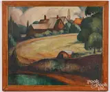 Clouds Over the Hill by C. Yarnall Abbott, oil on canvas, sold Apr 2023