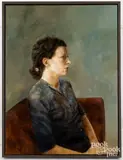 Portrait in Blue by Lauren Tilden, oil on panel, sold Apr 2023