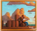 The Guitar Player by Steven Halvorsen, oil on canvas, sold Apr 2023
