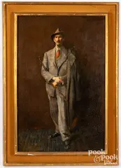 portrait of Baron Benners by Maxwell Simpson, oil on board, sold Apr 2023