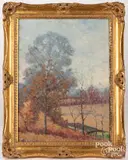 impressionist landscape by Emil Schnell, oil on canvas, sold Apr 2023